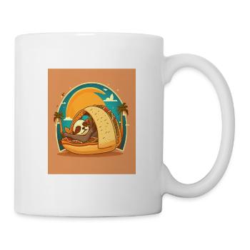 Sloth Sleeping In Taco Funny Sloth Taco Lover - Tasse - Weiß - Rechts
