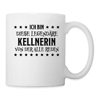 Kellnerin Lustig Spruch Serviererin Beruf Geschenk - Tasse - Weiß - Rechts