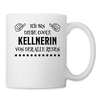 Kellnerin Lustig Spruch Serviererin Beruf Geschenk - Tasse - Weiß - Rechts