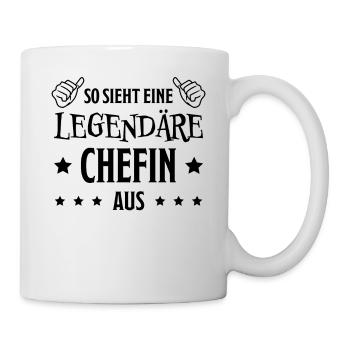 Chefin Mama Lustiger Spruch Familie Beruf Geschenk - Tasse - Weiß - Rechts