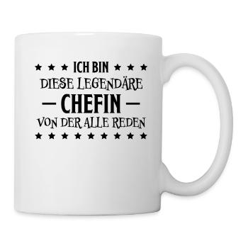 Chefin Mama Lustiger Spruch Familie Beruf Geschenk - Tasse - Weiß - Rechts