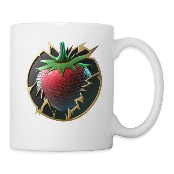 Erdbeere 3D Frucht Obst Abstrakt Gen Z Vegan - Tasse - Weiß - Rechts