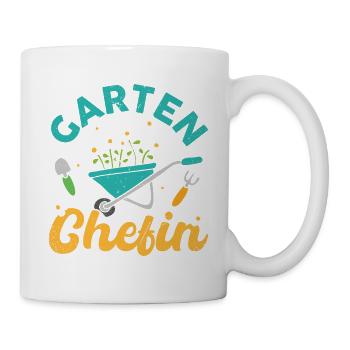Gartenchefin Garten Chefin Gärtner Gärtnerin - Tasse - Weiß - Rechts
