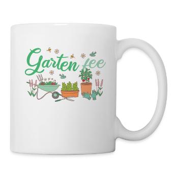 Gartenfee Garten Fee Gärtnerin Hobbygärtnerin - Tasse - Weiß - Rechts