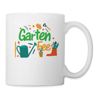Gartenfee Garten Fee Gärtnerin Hobbygärtnerin - Tasse - Weiß - Rechts