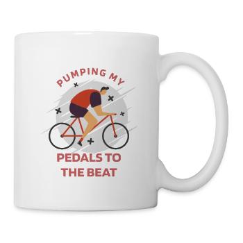 Pumping My Pedals To The Beat Retro Biking - Tasse - Weiß - Rechts