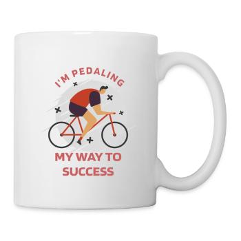 I'm Pedaling My Way To Success Retro Biking - Mug - white - Right