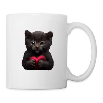 Happy Valentines Day Katze - Tasse - Weiß - Rechts