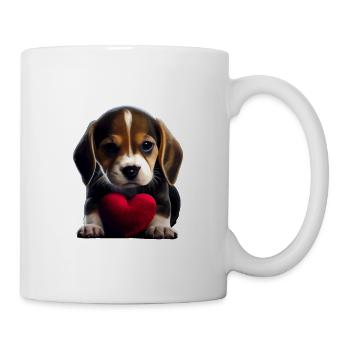 Happy Valentins Day Beagle - Tasse - Weiß - Rechts