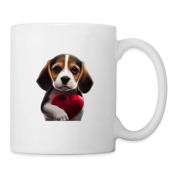 Happy Valentins Day Beagle - Tasse - Weiß - Rechts