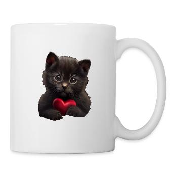 Happy Valentines Day Katze - Tasse - Weiß - Rechts