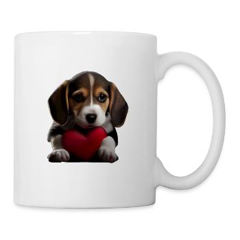 Happy Valentins Day Beagle - Tasse - Weiß - Rechts