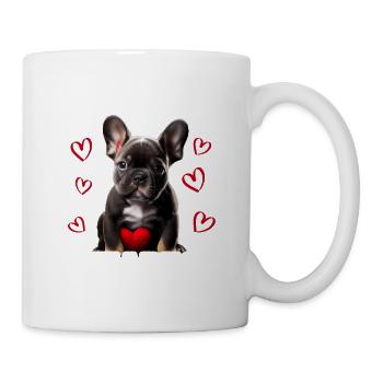 Je vole des cœurs chien Frenchie français bulldog - Mug blanc - blanc - Droite