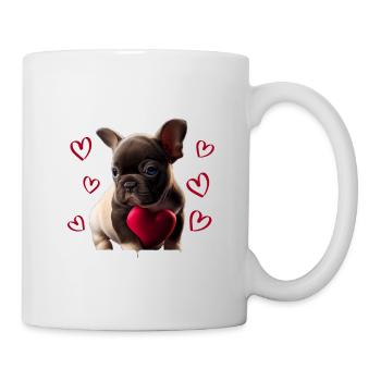 Je vole des cœurs chien Frenchie français bulldog - Mug blanc - blanc - Droite