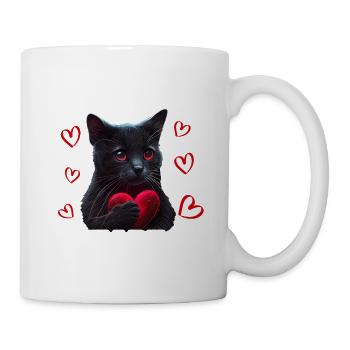Je vole des cœurs chat - Mug blanc - blanc - Droite