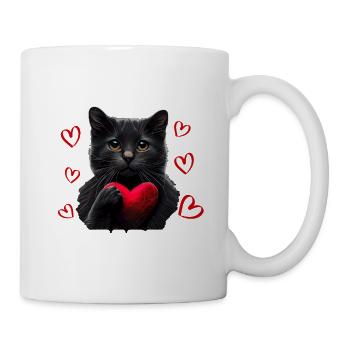 Je vole des cœurs chat - Mug blanc - blanc - Droite