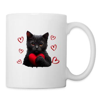 Je vole des cœurs chat - Mug blanc - blanc - Droite