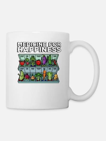 Médecine au bonheur dose quotidienne de légumes - Mug blanc - blanc