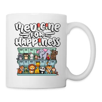 Médecine pour le bonheur Zoo mignon - Mug blanc - blanc - Droite
