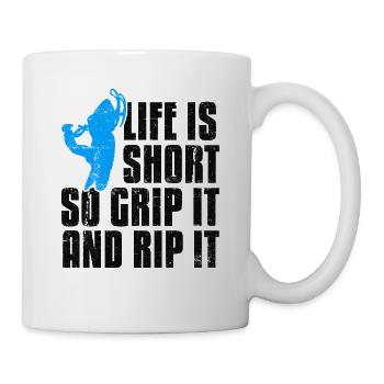La vie est courte motoneiges - Mug blanc - blanc - Droite