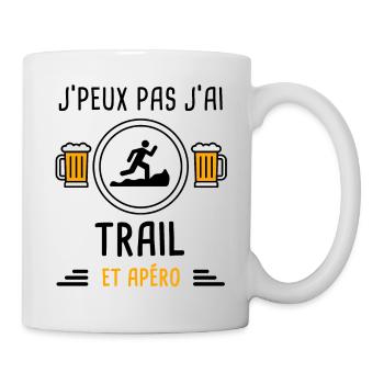 j'peux pas j'ai trail apéro cadeau - Mug blanc - blanc - Droite