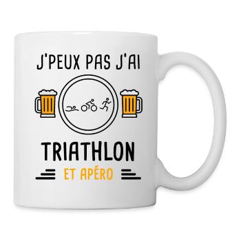 j'peux pas j'ai triathlon apéro cadeau - Mug blanc - blanc - Droite