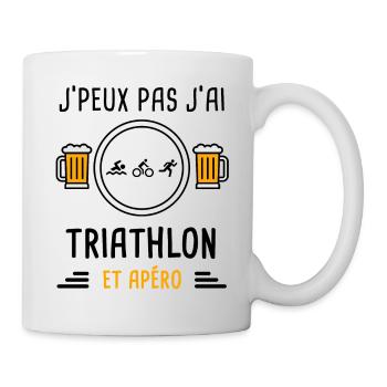 j'peux pas j'ai triathlon sport apéro cadeau - Mug blanc - blanc - Droite