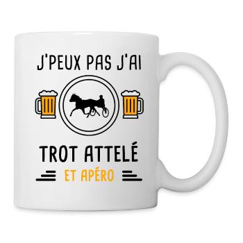 j'peux pas j'ai trot attelé apéro cadeau - Mug blanc - blanc - Droite