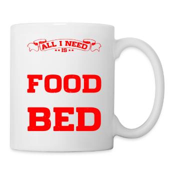 Tout ce dont j’ai besoin, c’est du wifi, de la nourriture et de mon lit 4 - Mug blanc - blanc - Droite