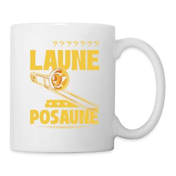 Posaunist, Gute Laune Mit Posaune - Tasse - Weiß - Rechts