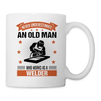 Un vieil homme soudeur disant un cadeau pour hommes - Mug blanc - blanc - Droite
