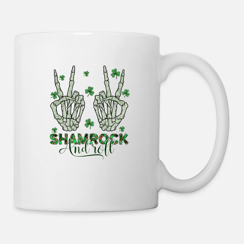 Irlande irlandaise Green Shamrock And Roll St Patrick Day - Mug blanc - blanc