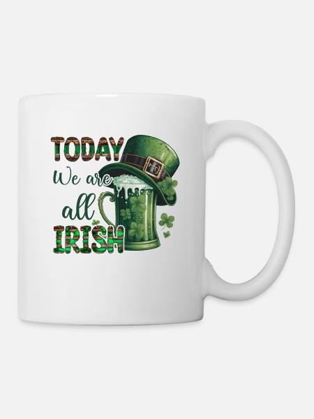 All Irish Ireland Clover Green St Patrick’s Day - Mug blanc - blanc