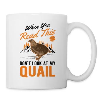 Warning quail quail breeding quail breeder - Mug - white - Right
