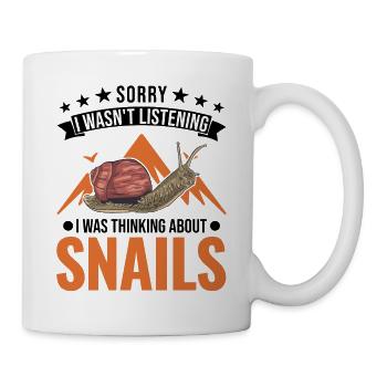 Schnecke Geschenk Weinbergschnecke - Tasse - Weiß - Rechts