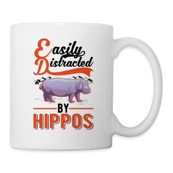 Facilement distrait par Hippos Hippo Hippo Hippopotame - Mug blanc - blanc - Droite