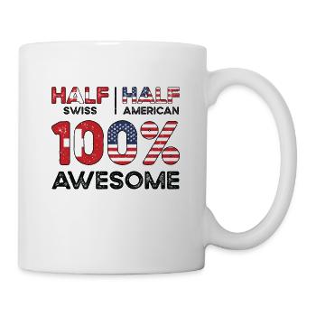 Geboren Schweiz Schweiz Amerikanisch USA - Tasse - Weiß - Rechts