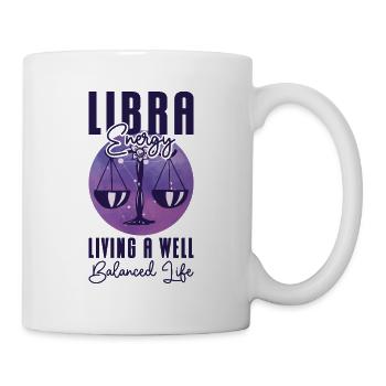 Waage Energie Astrologisches Tierkreiszeichen - Tasse - Weiß - Rechts