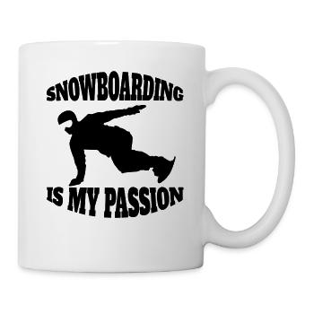 Snowboard Geschenk Snowboardsport Snowboardfahrer - Tasse - Weiß - Rechts