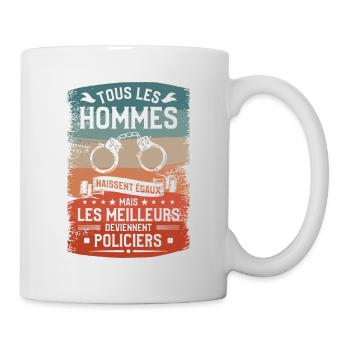 Mais Les Meilleurs Deviennent Policiers Policier - Mug blanc - blanc - Droite