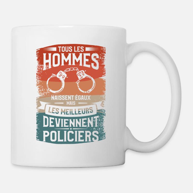 Mais Les Meilleurs Deviennent Policiers Policier - Mug blanc - blanc