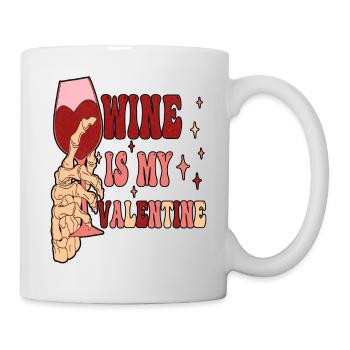 Wine Is My Valentine Anti Valentine's Day - Mug - white - Right