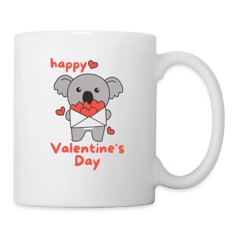 Koala zum Valentinstag süße Tiere mit Herzen - Tasse - Weiß - Rechts