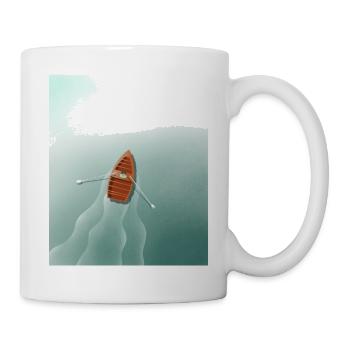 Bateau à rames sur le lac - Mug blanc - blanc - Droite