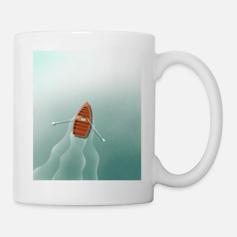 Ruderboot auf dem See - Tasse - Weiß