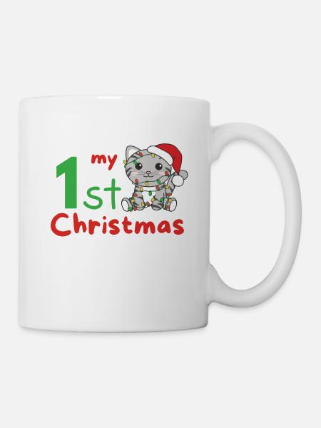 Katze Weihnachten Katzen my 1st Christmas - Tasse - Weiß