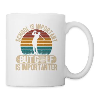 School is important, but golf is more important Golf - Mug - white - Right