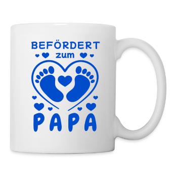 Befördert zum Papa für werdende Väter und Papas - Tasse - Weiß - Rechts