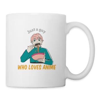 Just A Guy Who Loves Anime & Ramen Designs - Tasse - Weiß - Rechts