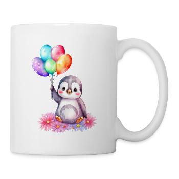 penguin animal cute antarctica bird zoo winter cold - Mug - white - Right